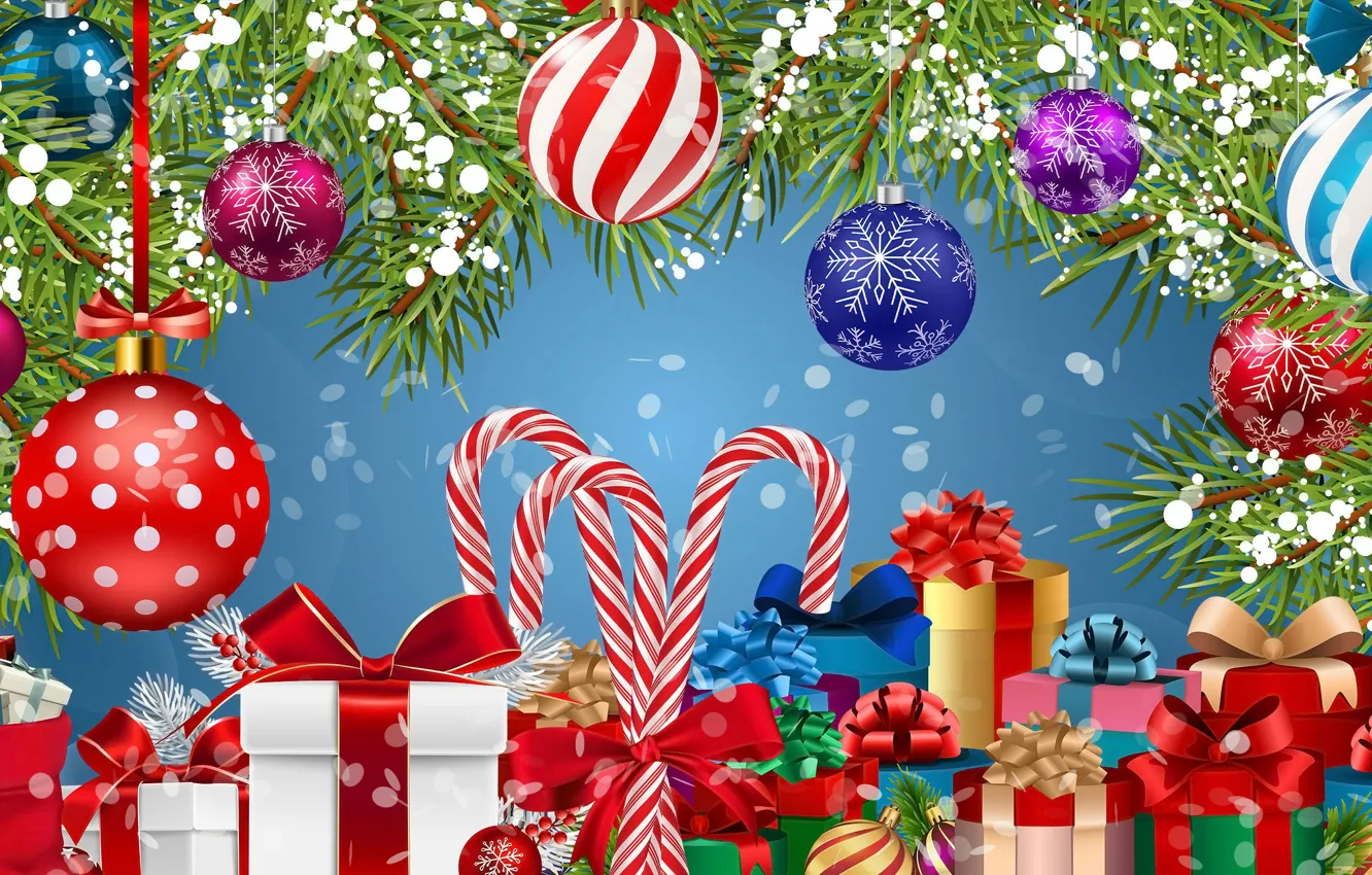 Photo wallpaper Graphics, Christmas, Decorations