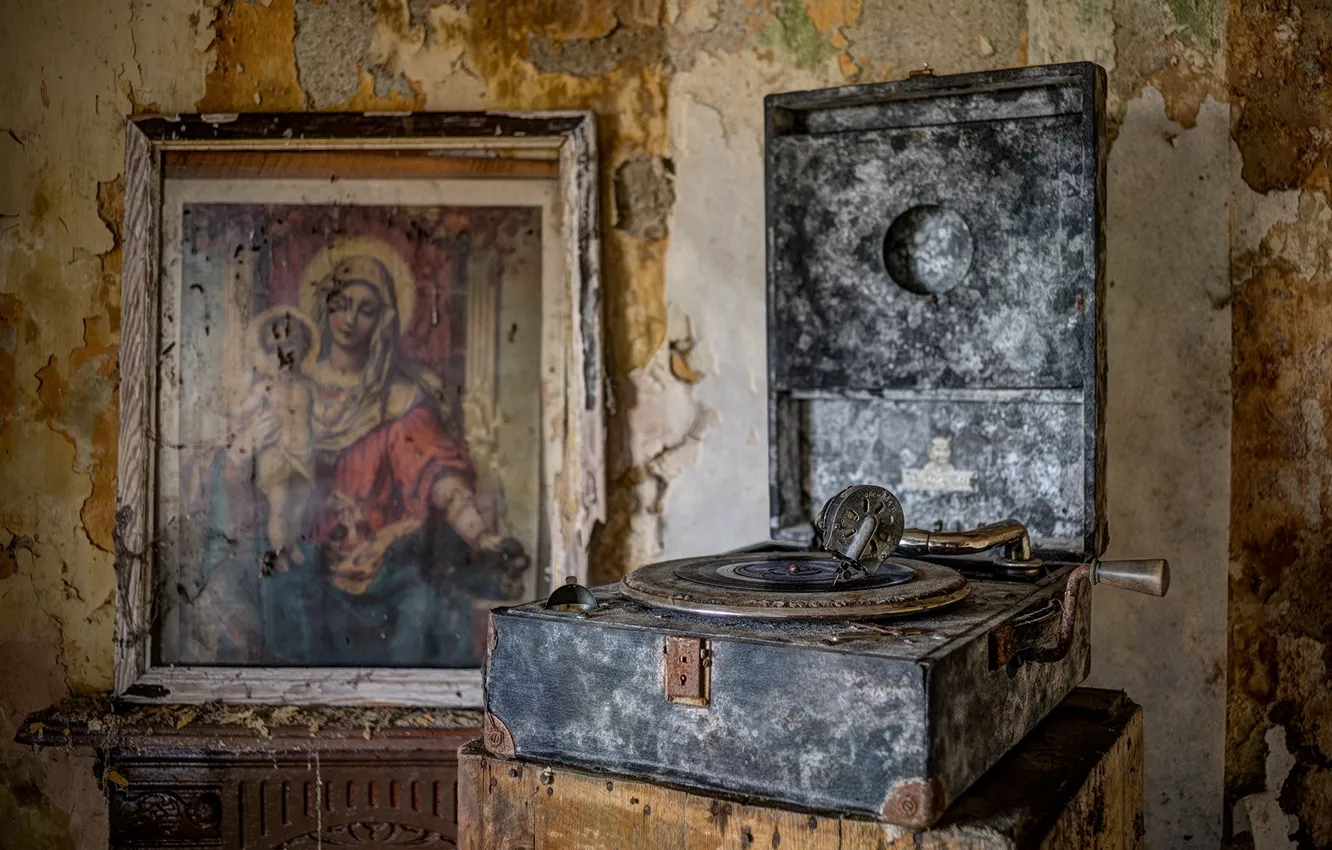 Photo wallpaper music, background, Gramaphone