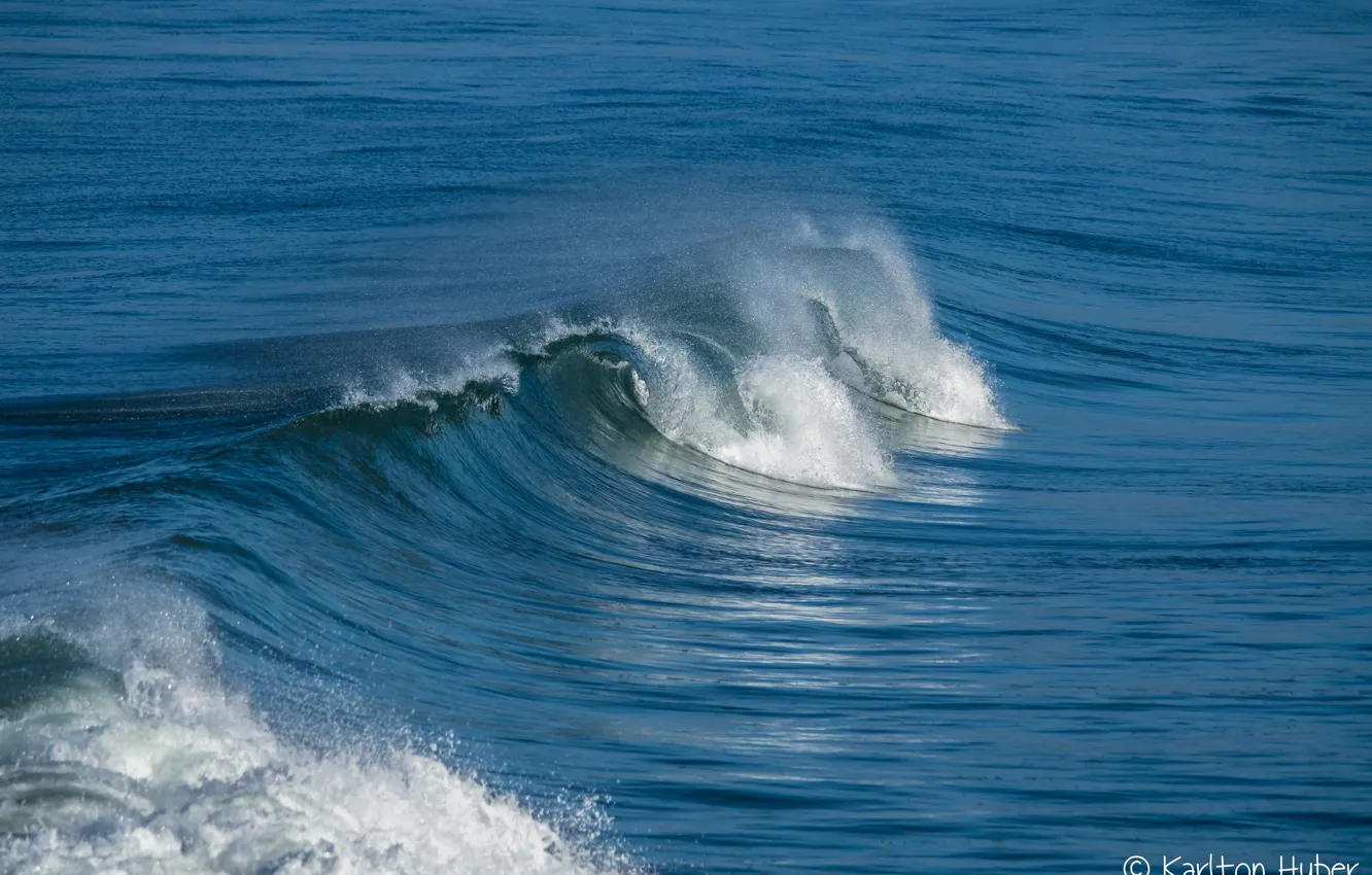 Photo wallpaper sea, foam, water, drops, squirt, blue, wave, mist