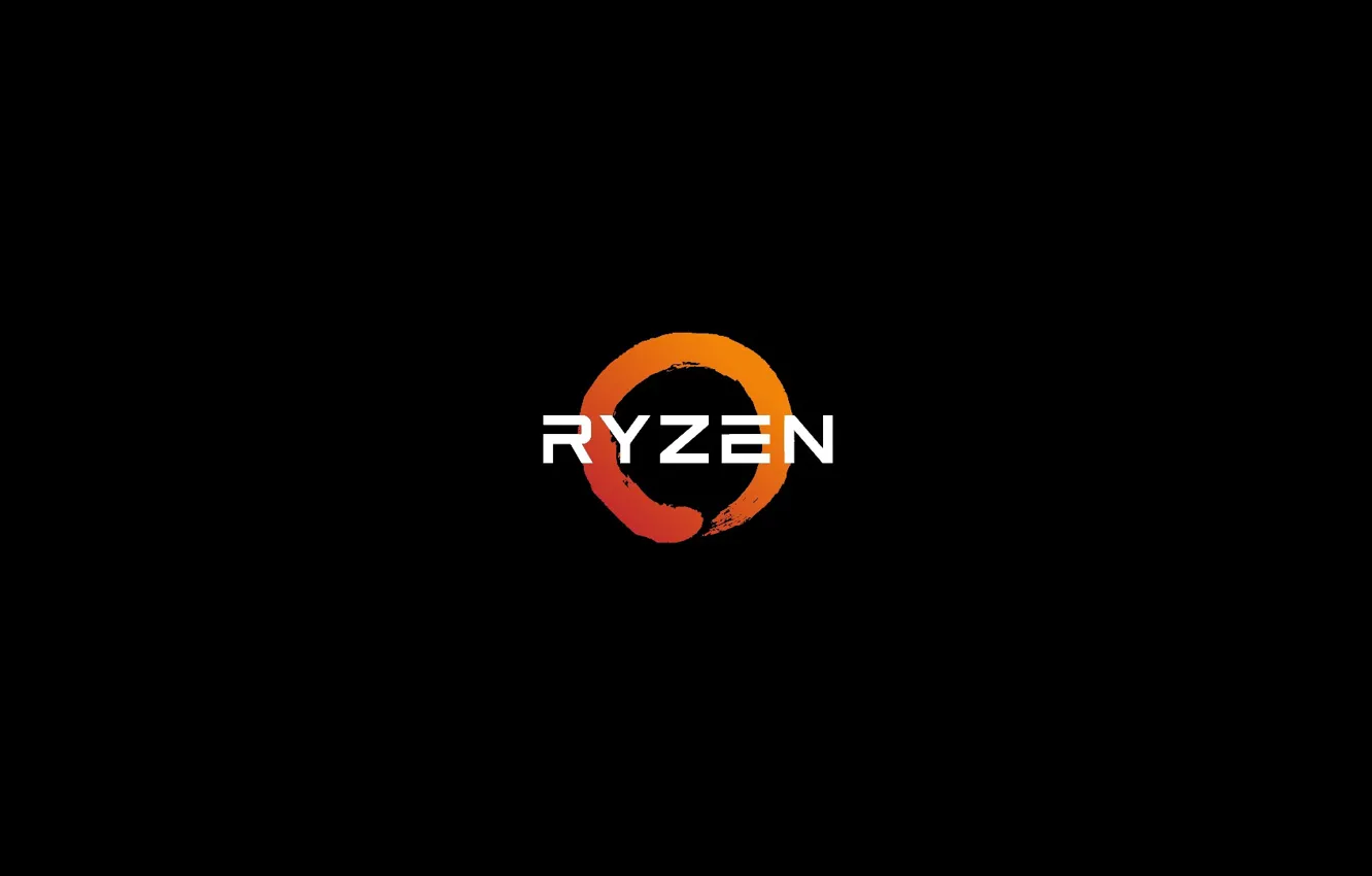 Photo wallpaper logo, black, RYZEN
