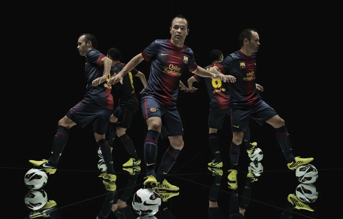 Photo wallpaper football, sport, Nike, Nike, FC Barcelona, FC Barcelona, Andres Iniesta, Andres Iniesta