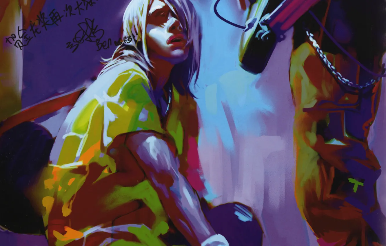 Photo wallpaper guitar, t-shirt, musician, two guys, Zhang Bin, by Benjamin