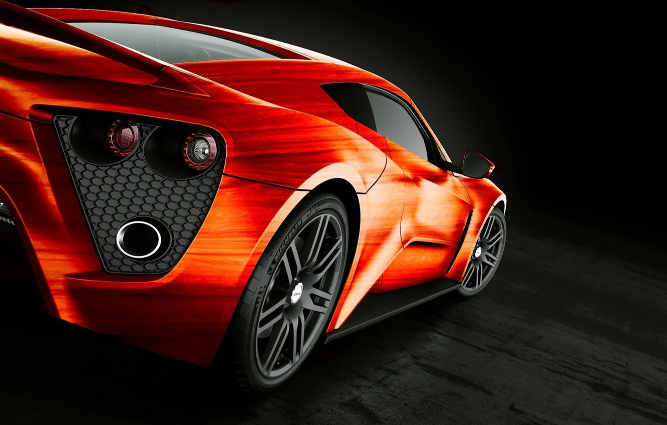 Photo wallpaper orange, lights, ST1, Zenvo