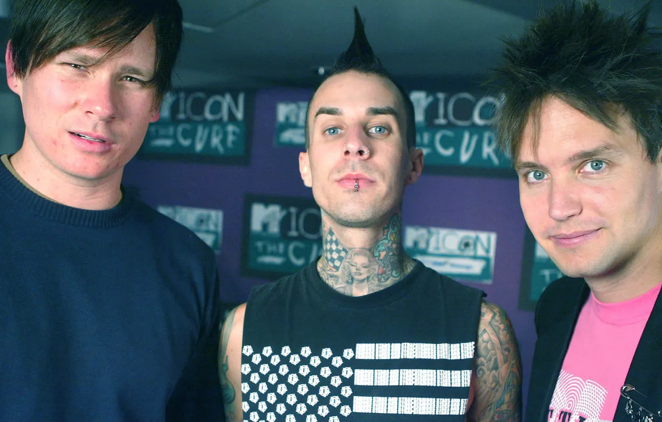 Photo wallpaper rock, Music, punk, Blink 182, Tom DeLonge, Mark Allan Hoppus, Travis Landon Barker