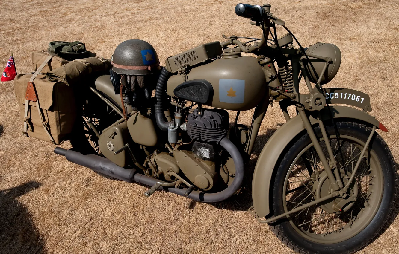 Photo wallpaper coloring, The second world war, BSA M20, British motorcycle