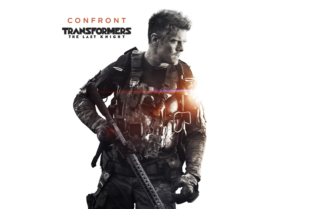 Photo wallpaper cinema, gun, pistol, weapon, man, movie, Transformers, film