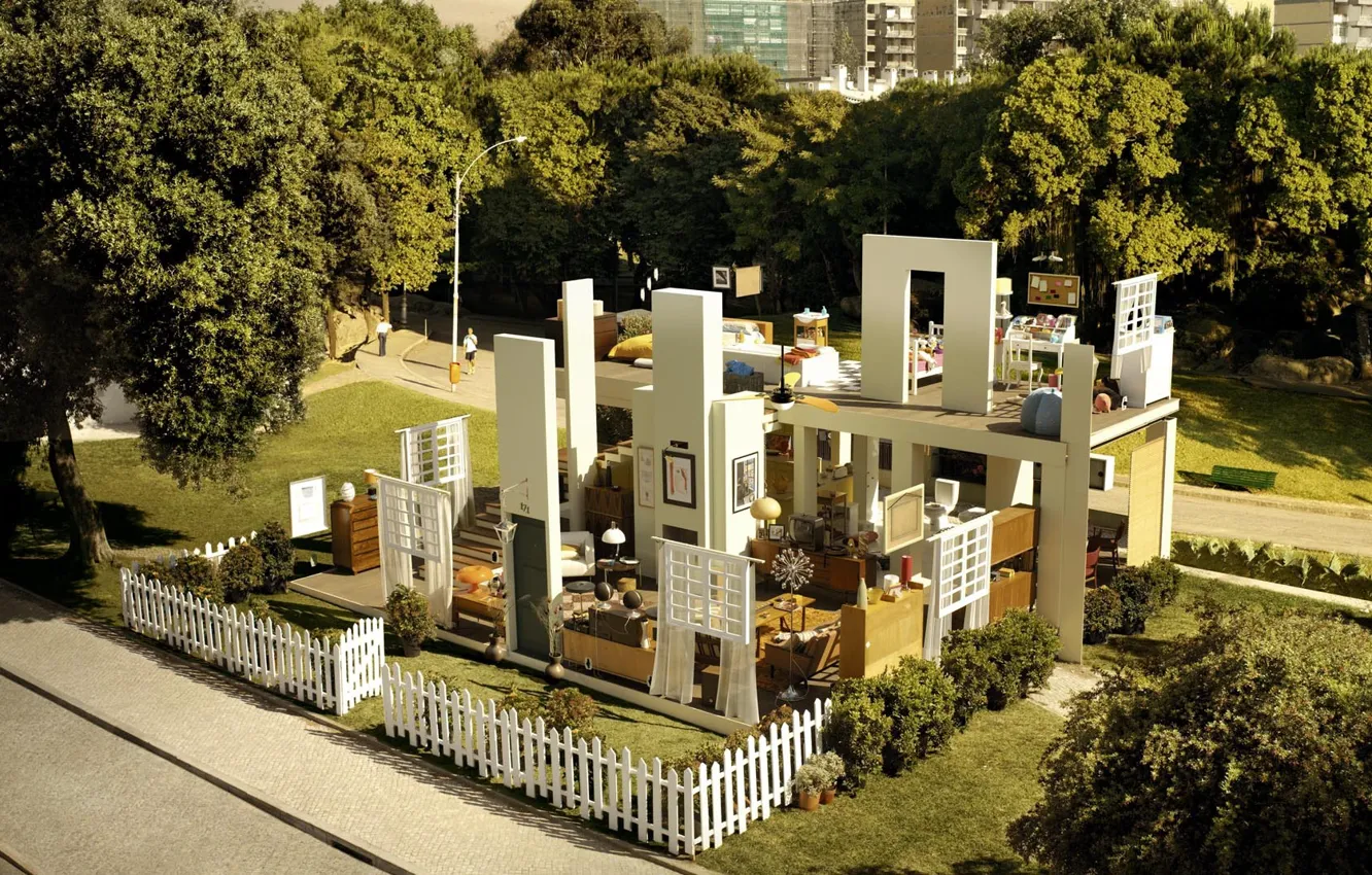 Photo wallpaper house, Sims, housing