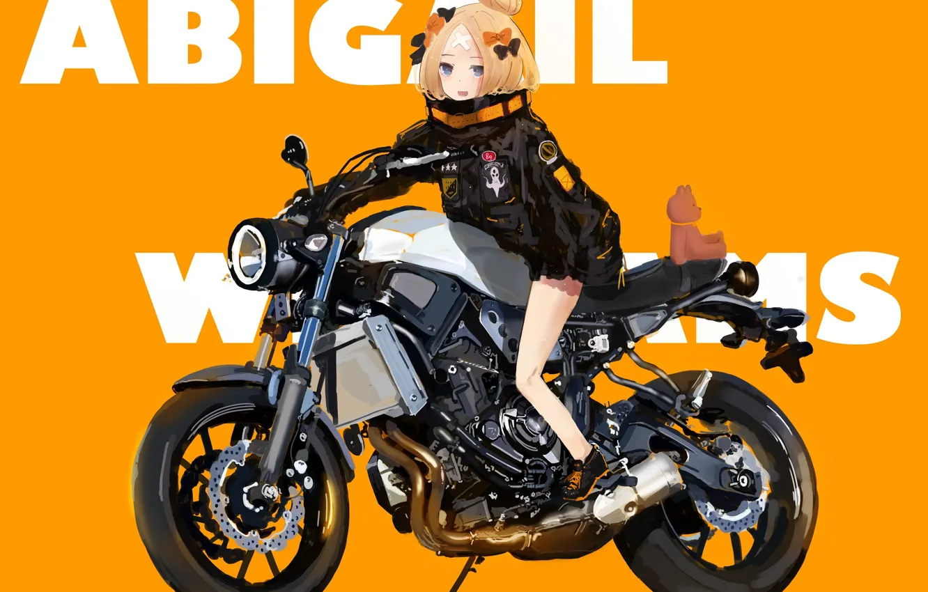Photo wallpaper bear, motorcycle, girl, Fate / Grand Order, The destiny of a great campaign