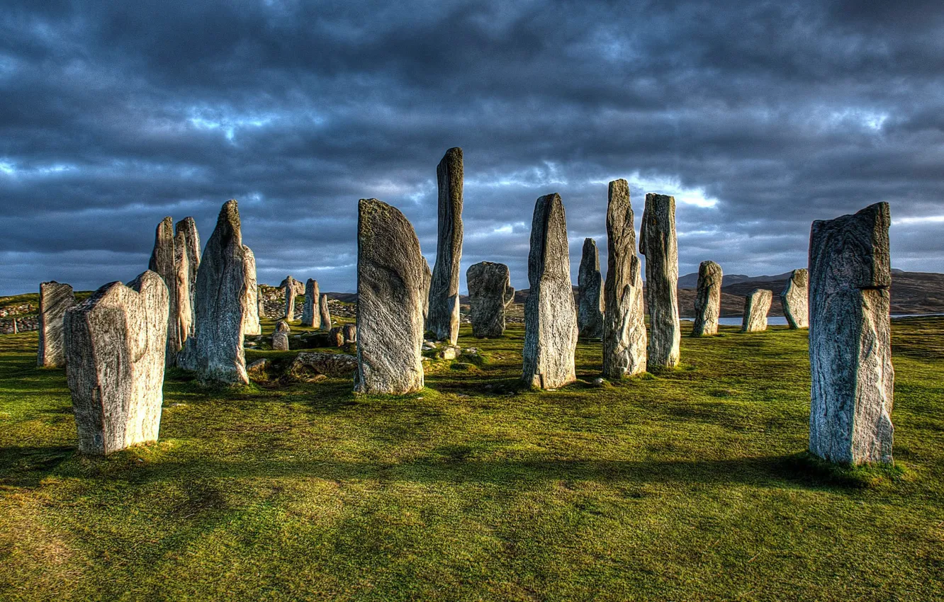 Photo wallpaper stones, Scotland, Megalit, the Isle of Lewis, Callanish