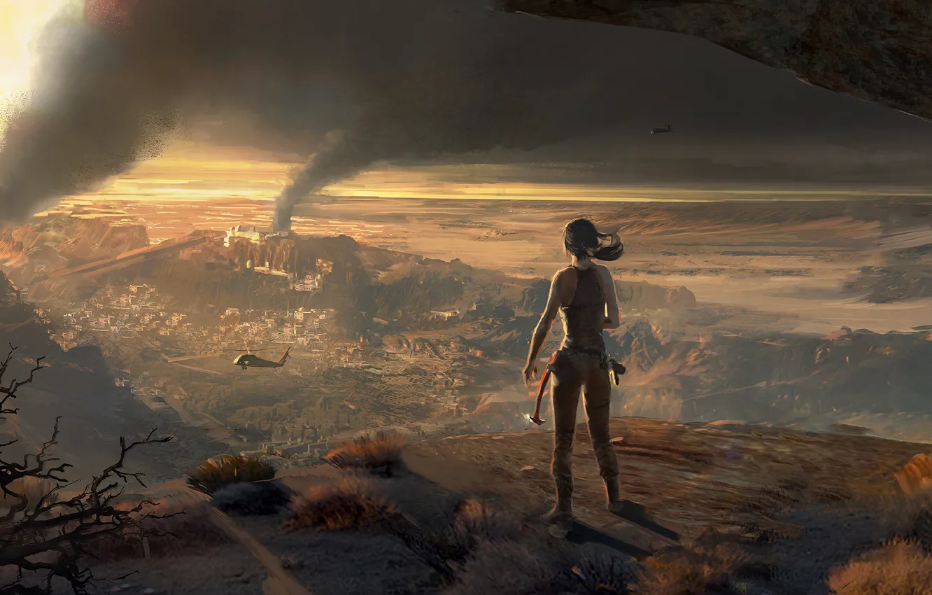 Photo wallpaper girl, art, Lara Croft, Lara Croft, Rise of the: Tomb Raider