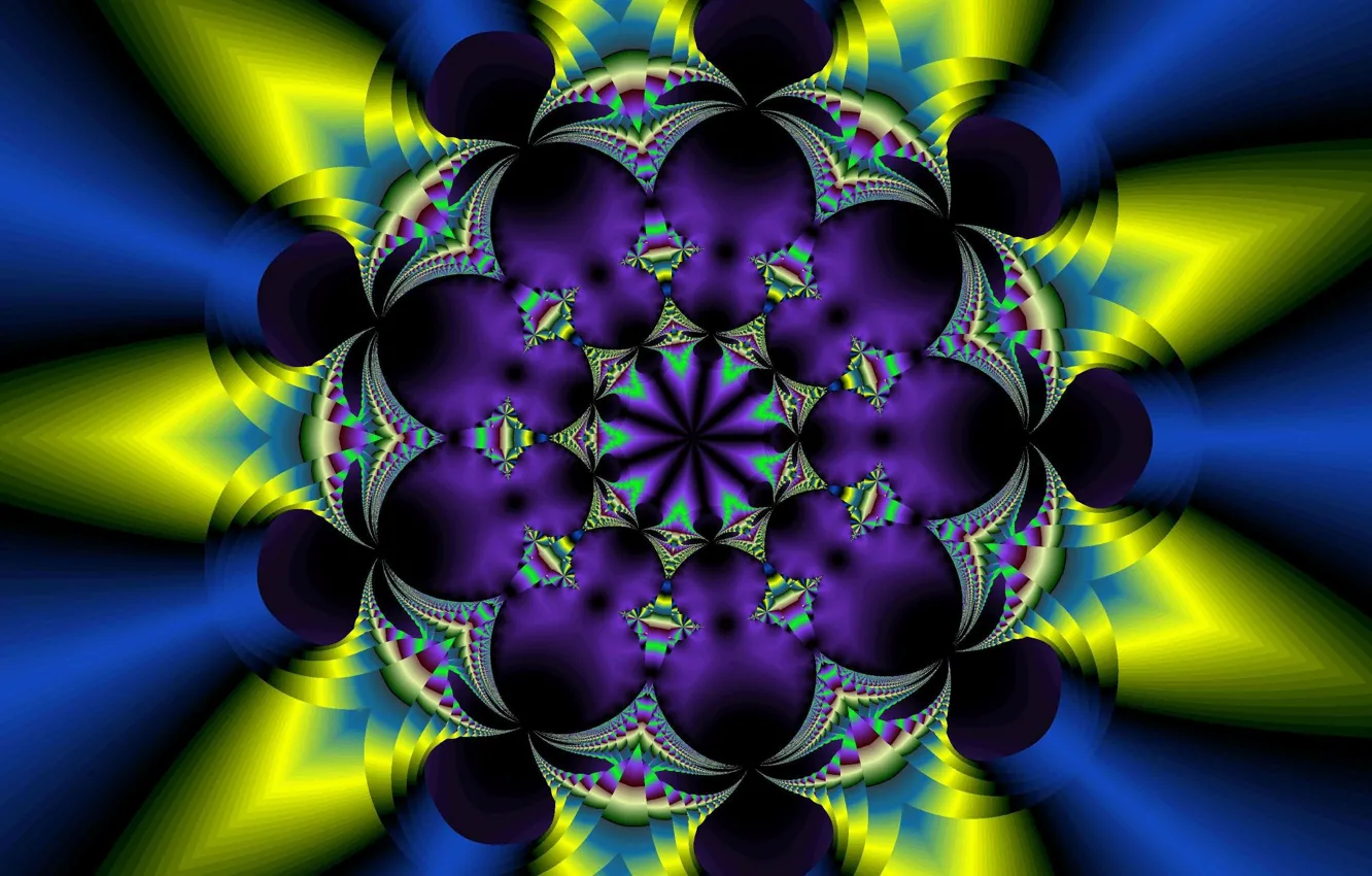Photo wallpaper flower, pattern, fractal, symmetry
