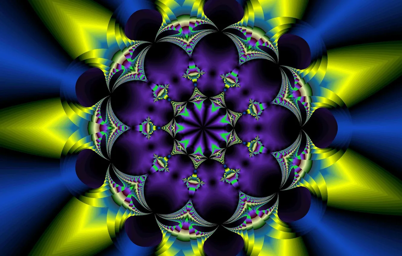 Photo wallpaper flowers, pattern, fractal, symmetry