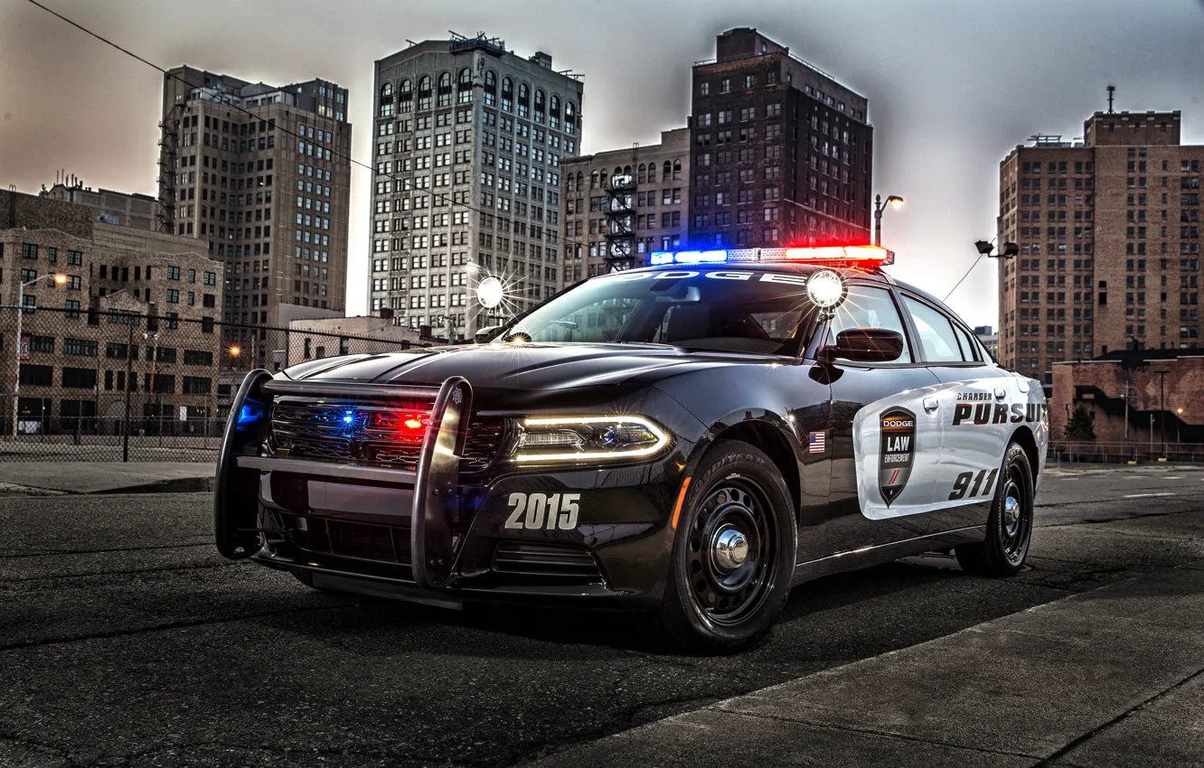 Photo wallpaper the city, black, City, Dodge, Dodge, Black, Charger, Pursuit