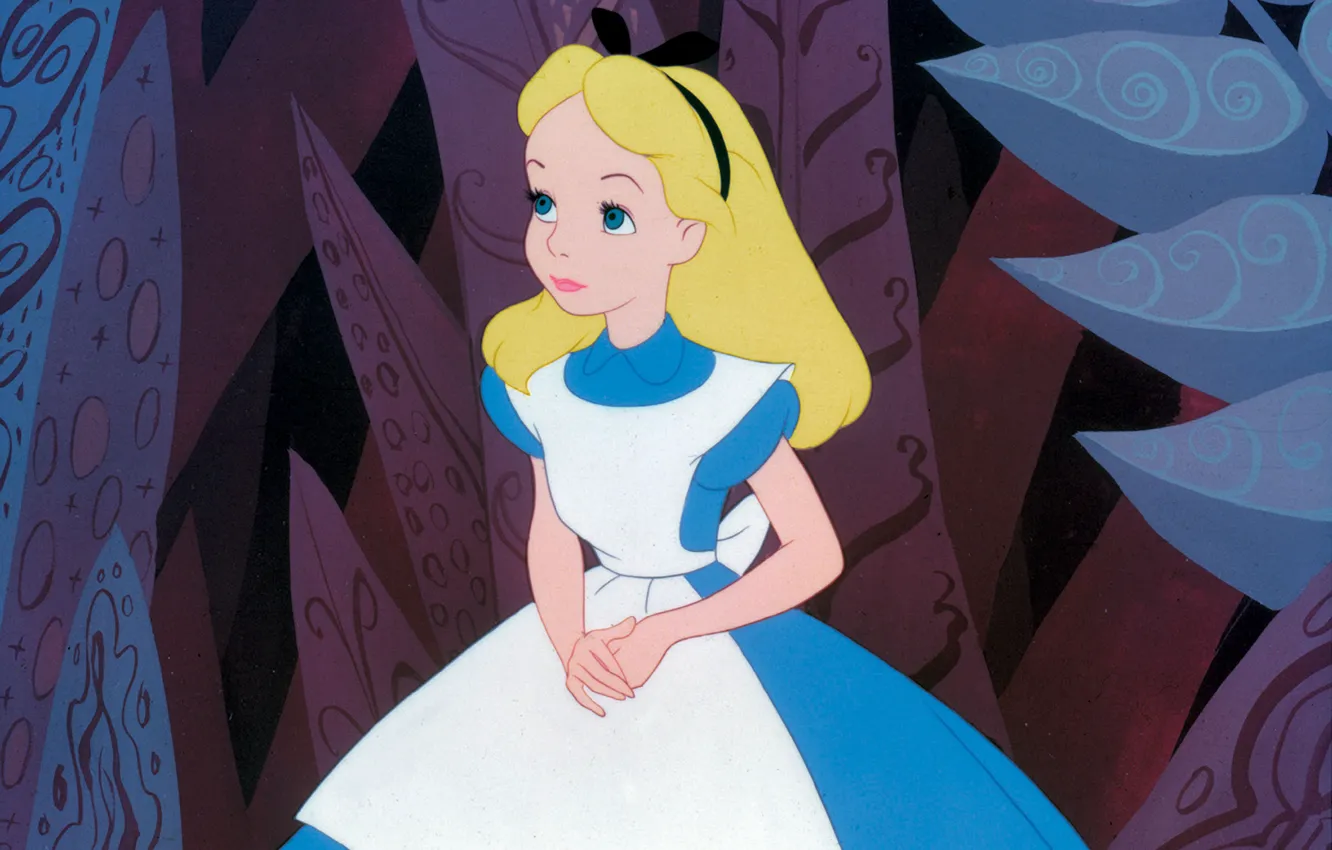 Photo wallpaper cartoon, girl, Alice in Wonderland, Alice in Wonderland