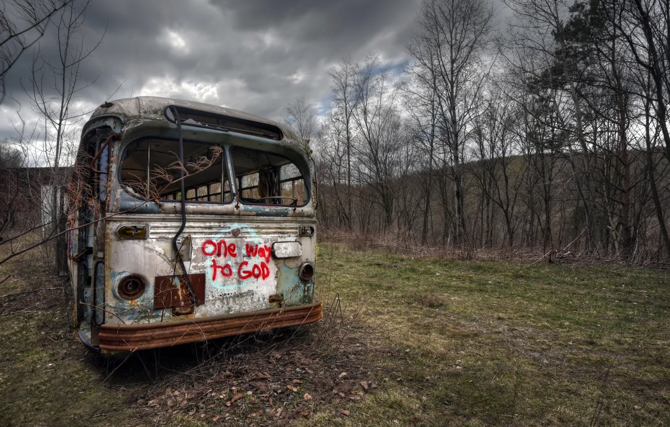 Photo wallpaper background, bus, scrap