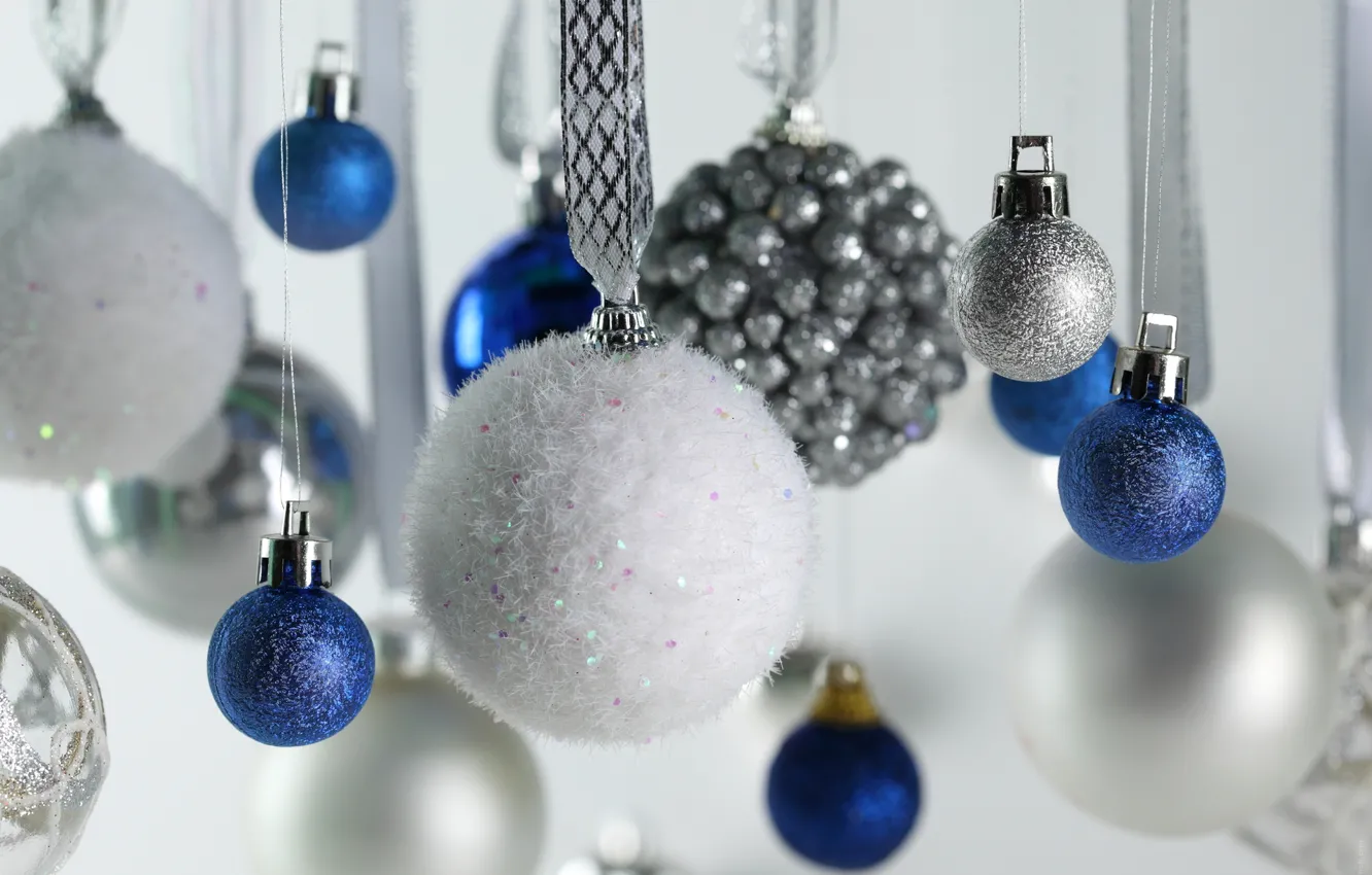 Photo wallpaper balls, decoration, new year, Christmas