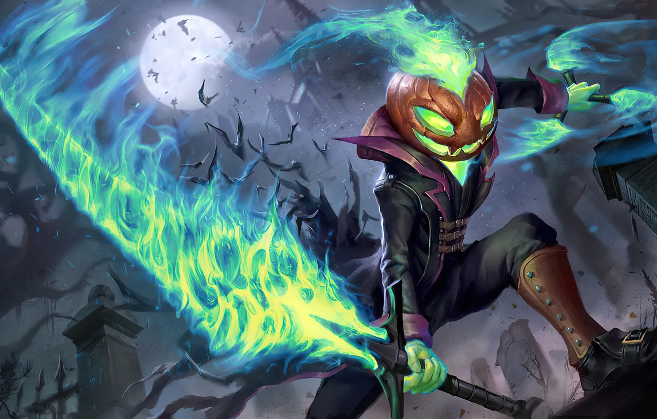 Photo wallpaper weapons, pumpkin, Halloween, Vainglory