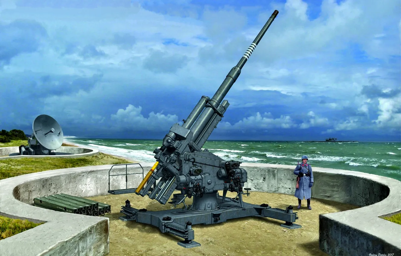 Photo wallpaper sea, wave, Germany, soldiers, shell, Luftwaffe, Würzburg, Radar