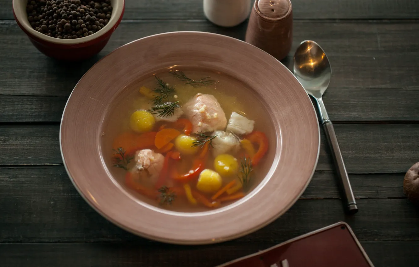 Photo wallpaper greens, food, soup, the first dish