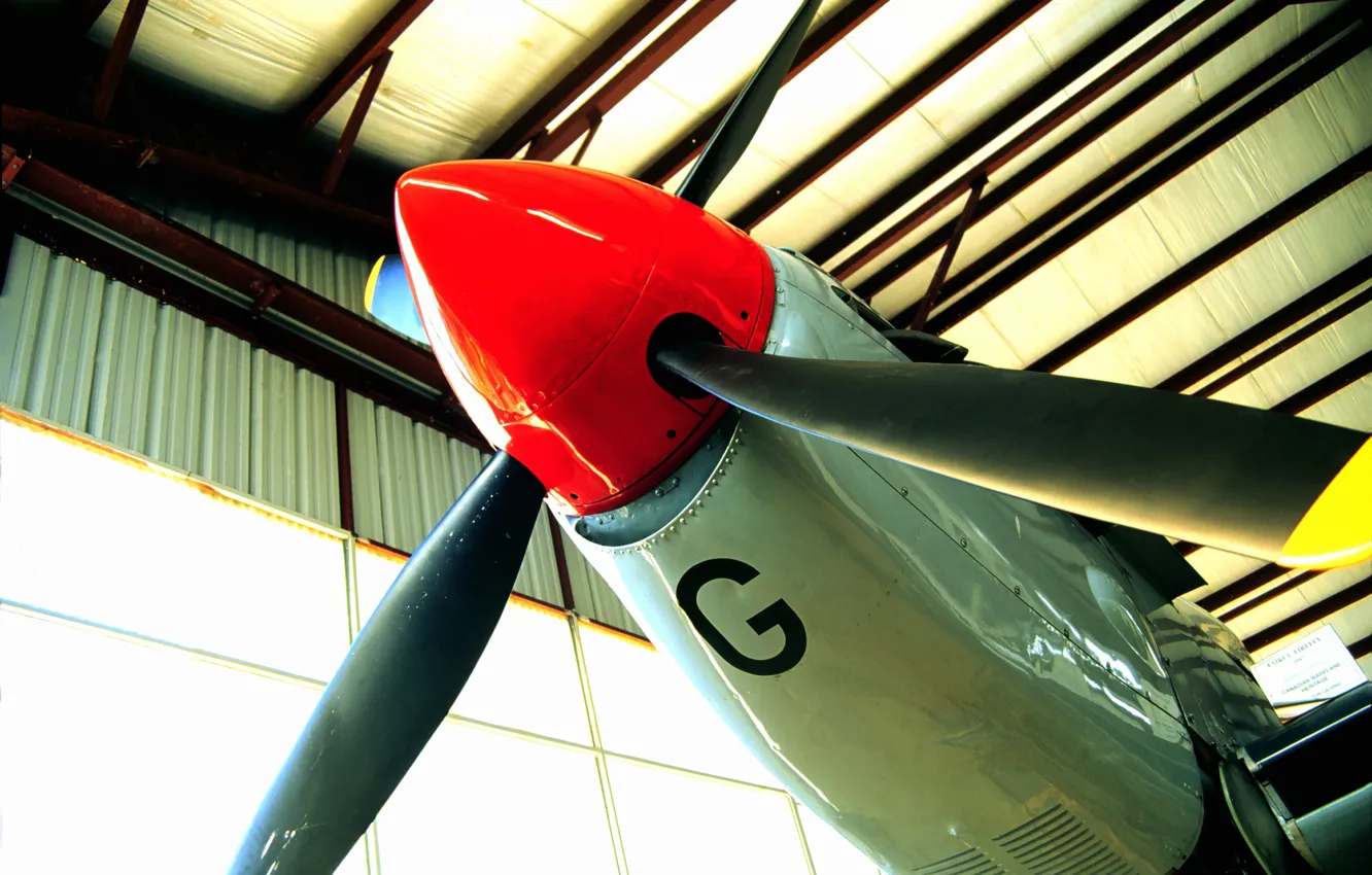 Photo wallpaper propeller, the plane, hangar aircraft