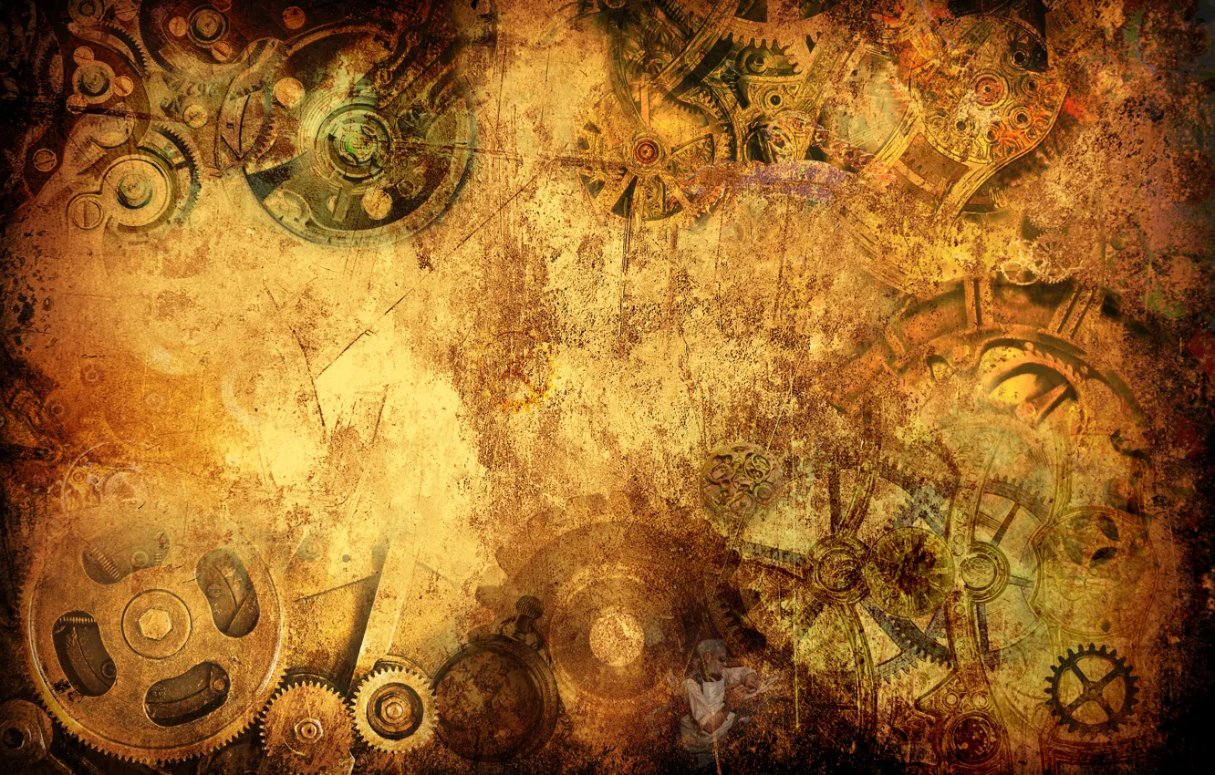 Photo wallpaper style, Wallpaper, watch, steampunk, wallpaper, grunge, steampunk, watch