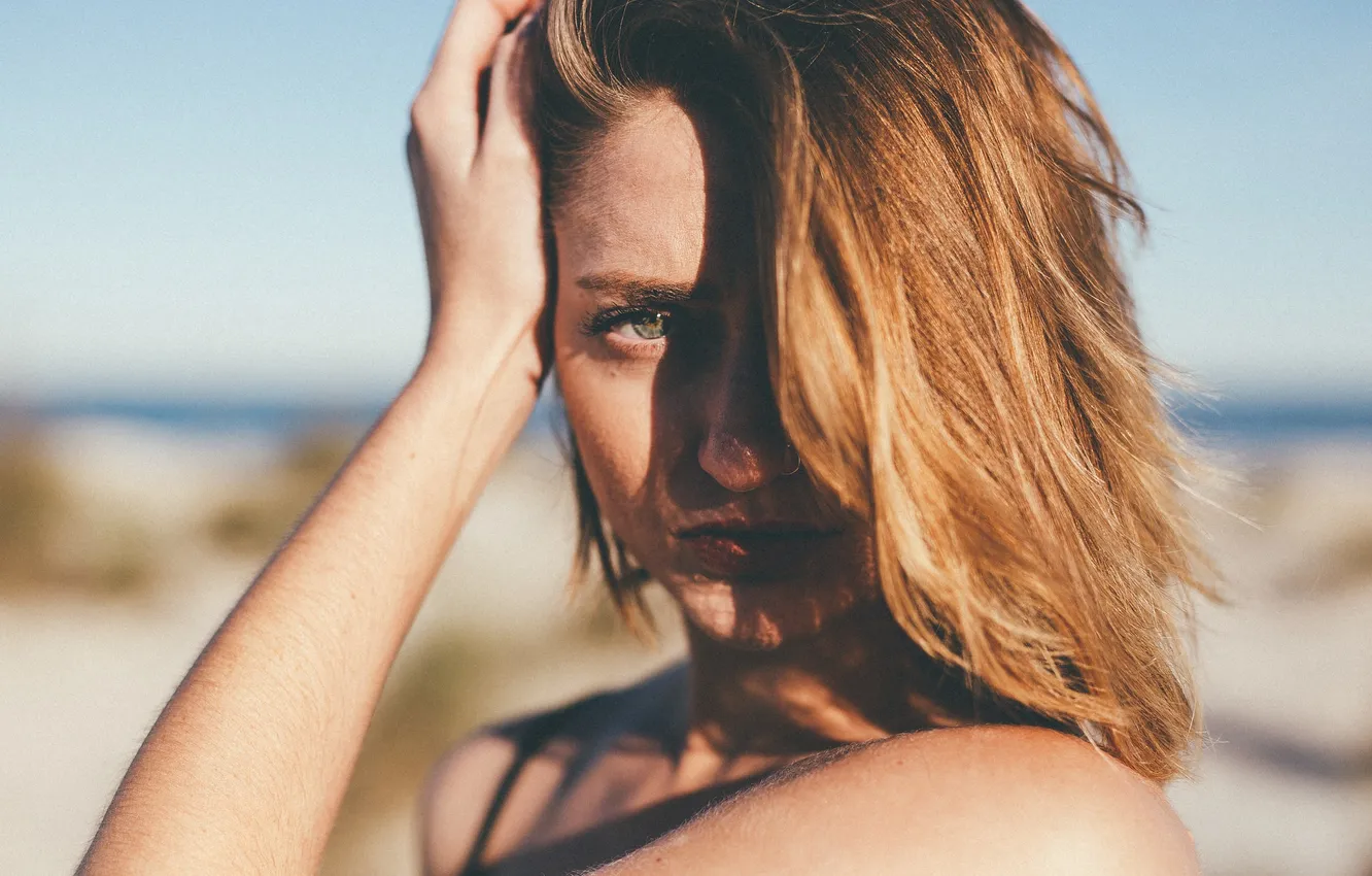 Photo wallpaper girl, hair, portrait, shadow