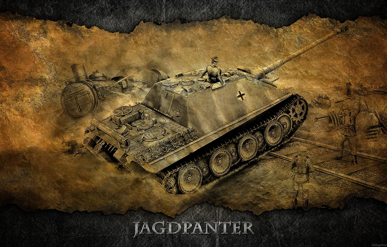 Photo wallpaper Germany, art, tank, WoT, Jagdpanther, World of Tanks, PT-ACS