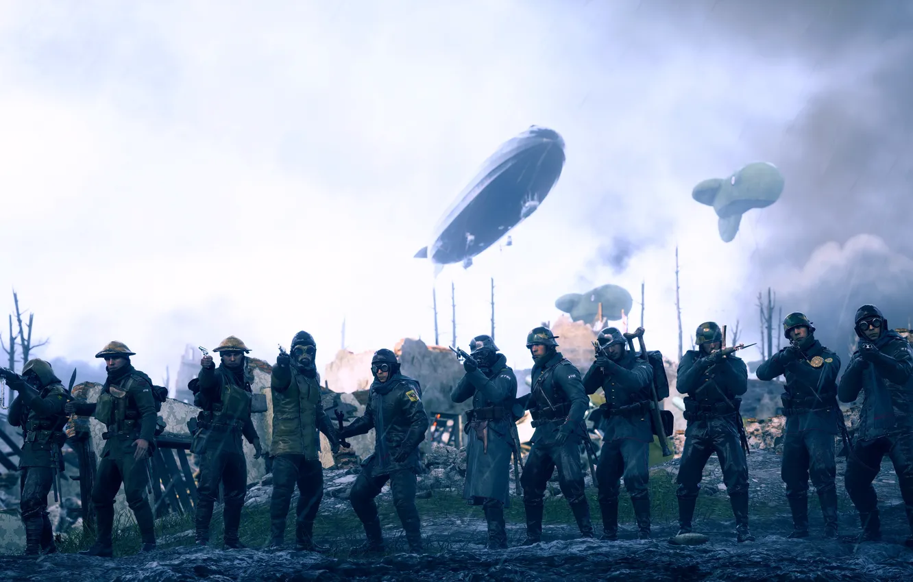 Photo wallpaper war, soldiers, EA DICE, Battlefield 1