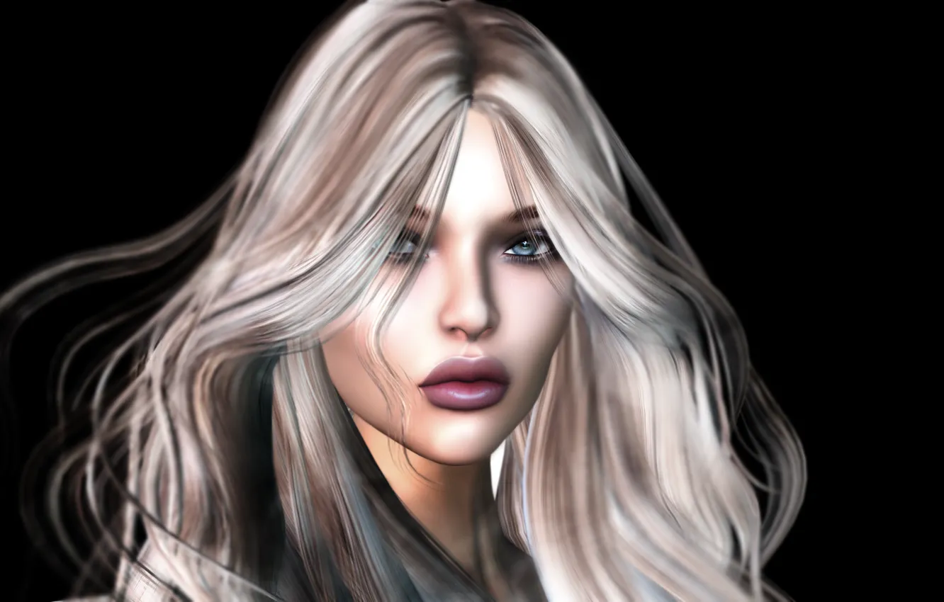 Photo wallpaper girl, face, background, hair