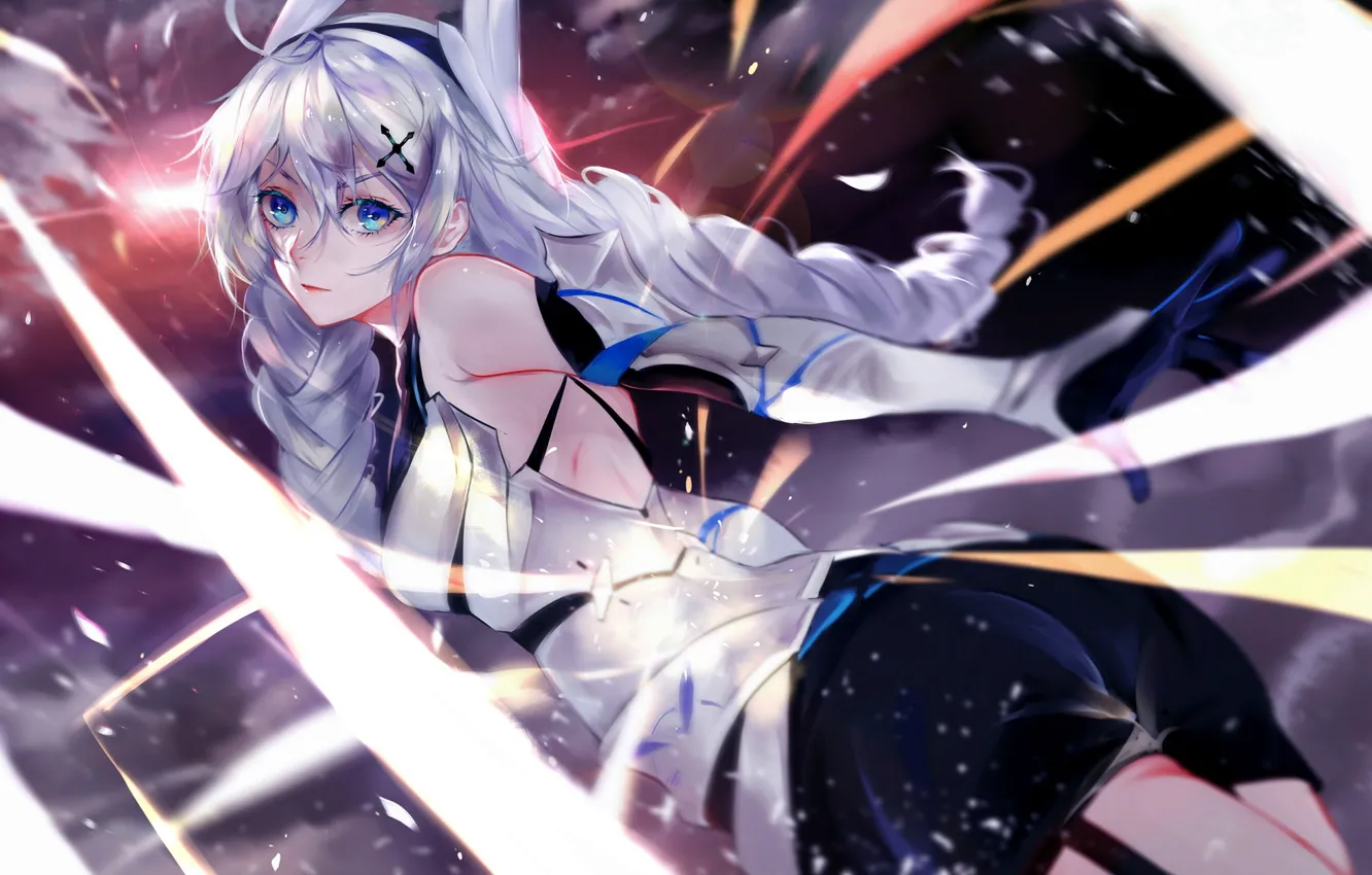 Photo wallpaper look, girl, anime, art, ears