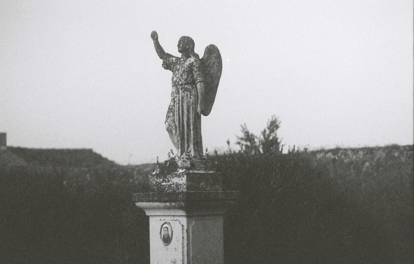Photo wallpaper angel, grave, death