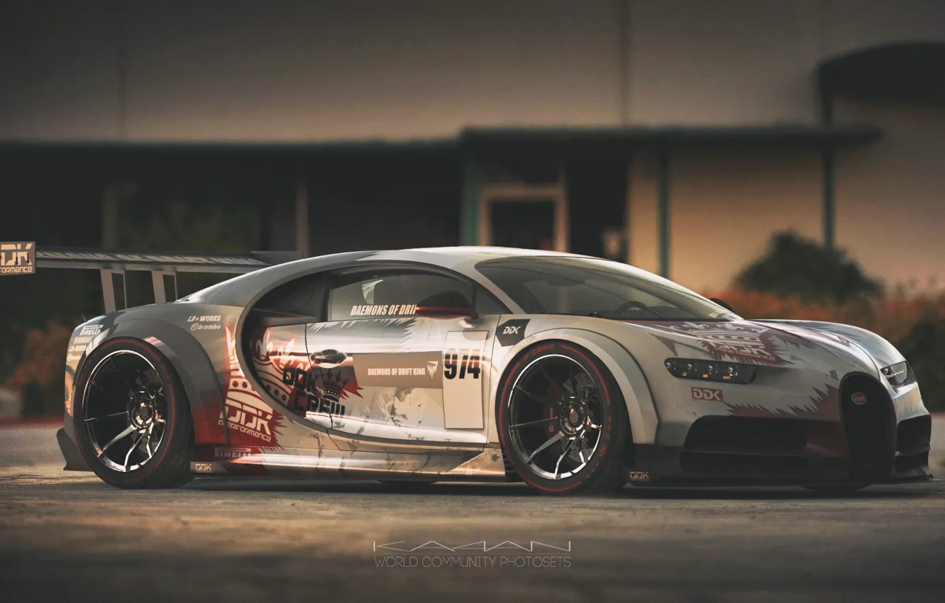 Photo wallpaper machine, auto, rendering, Bugatti, Chiron, Bugatti Chiron, Polischuk Who Stayed, by Kal'yan Polischuk