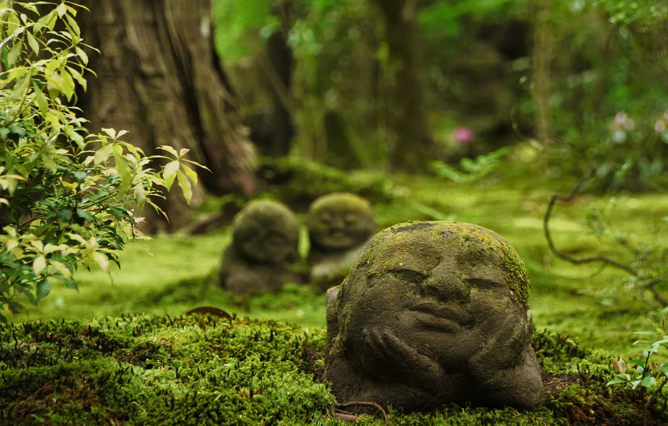 Photo wallpaper Japan, temple, Japan, sculpture, Kyoto, Ohara, Sanzen-in Temple