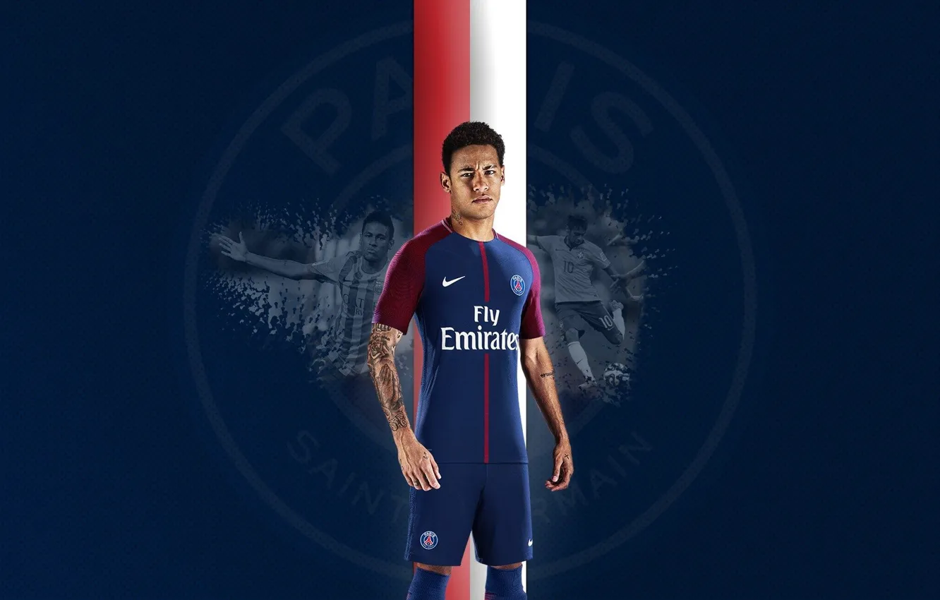 Photo wallpaper wallpaper, sport, football, player, Neymar, Paris Saint-Germain
