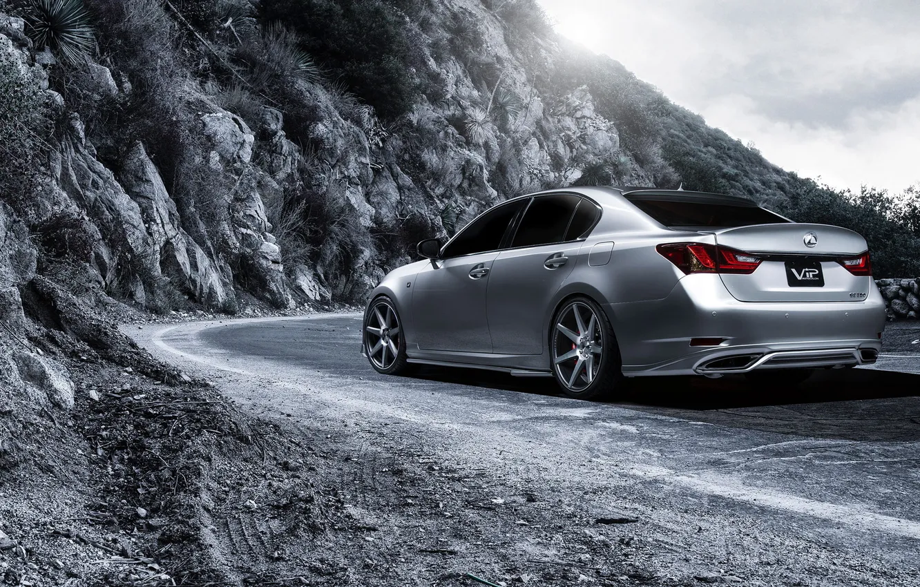 Photo wallpaper road, sedan, Lexus, Lexus GS
