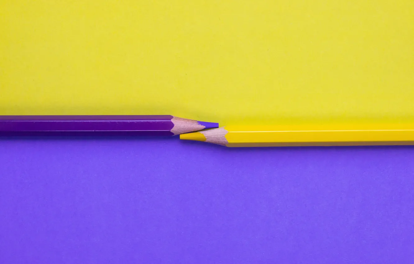 Photo wallpaper purple, yellow, background, lilac, color, texture, pencils, contrast