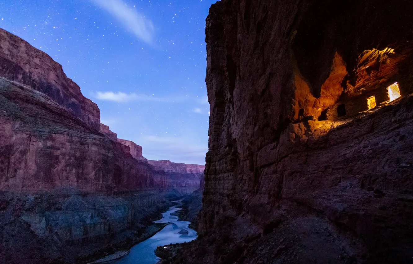 Photo wallpaper AZ, USA, Arizona, National Park Grand Canyon, Ancestral Pueblo, Granaries, The Ancient Pueblo, granaries