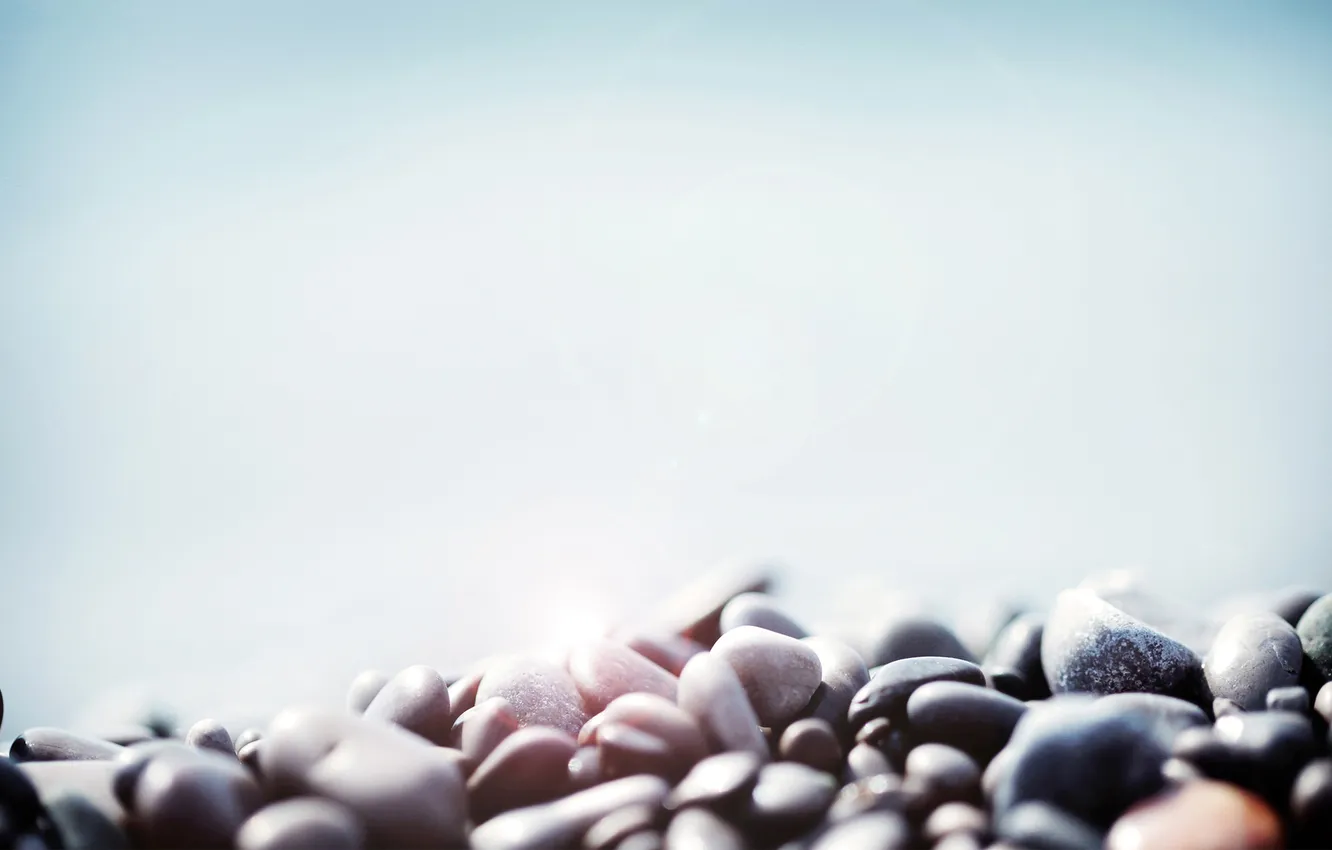 Photo wallpaper light, pebbles, stones