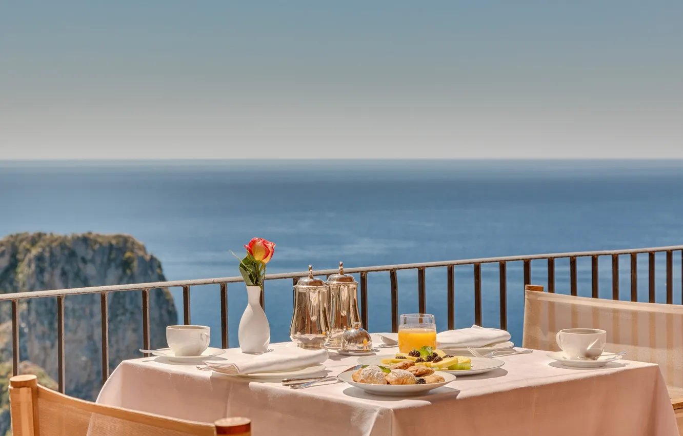 Photo wallpaper stay, Breakfast, juice, restaurant, juice, resort, terrace, breakfast