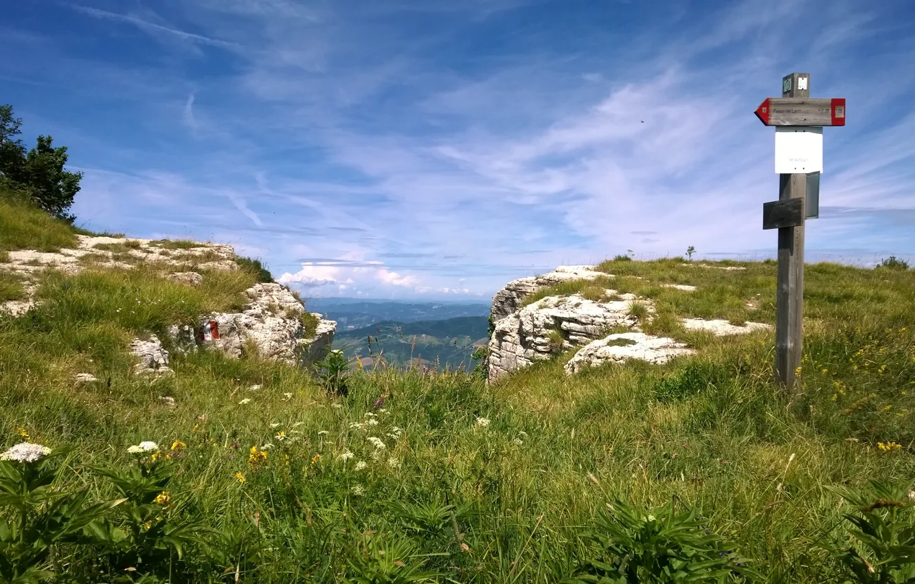 Photo wallpaper sky, stone, cloud, wallpapers, mountain, Chemtrails