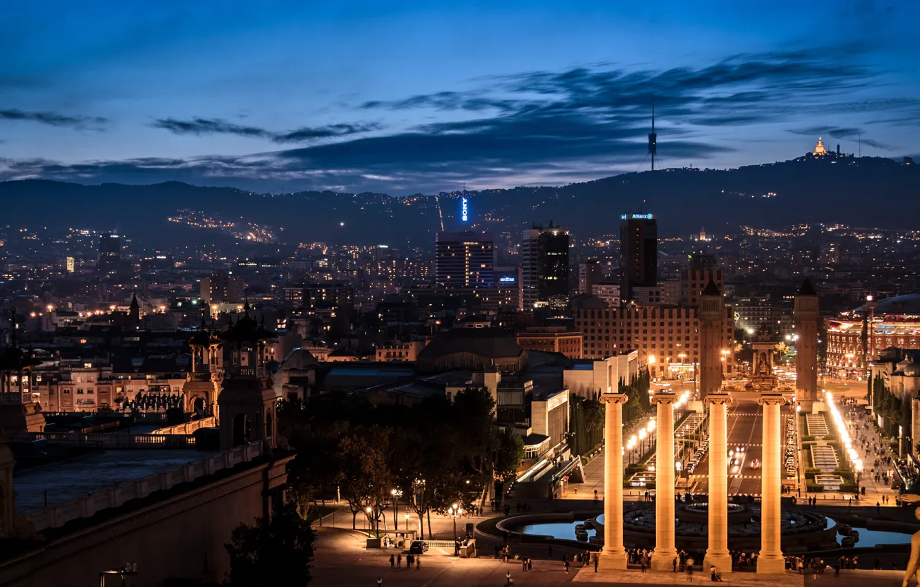 Photo wallpaper city, the city, the evening, panorama, panorama, evening