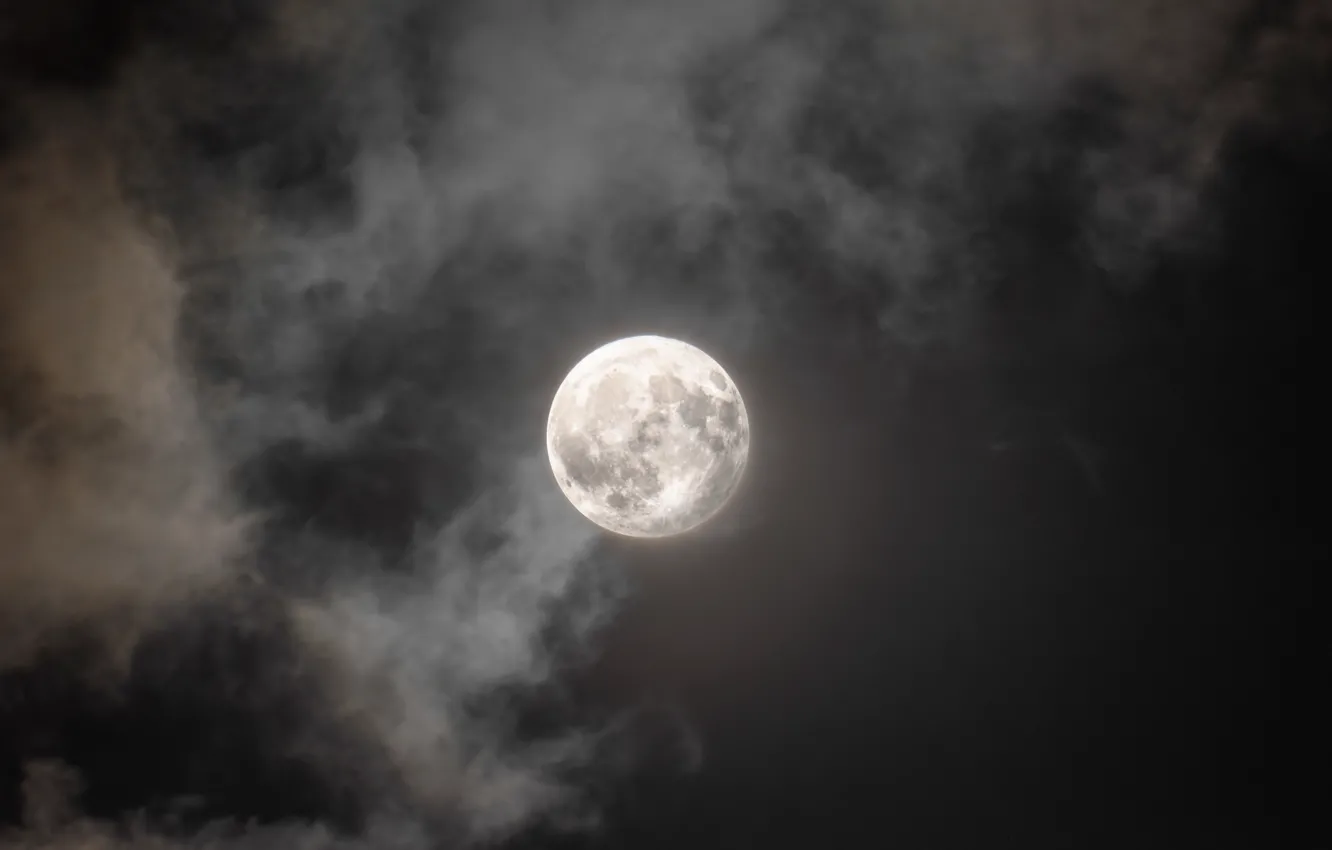 Photo wallpaper night, the moon, obloka, Night Moon