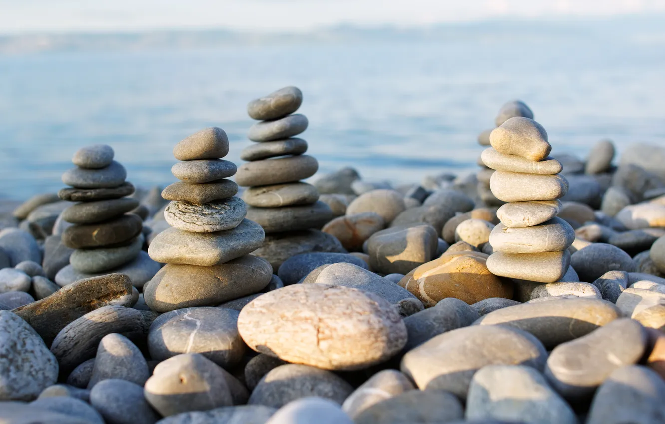 Photo wallpaper stones, France, France, Lake Geneva, Leman lake, Amphion