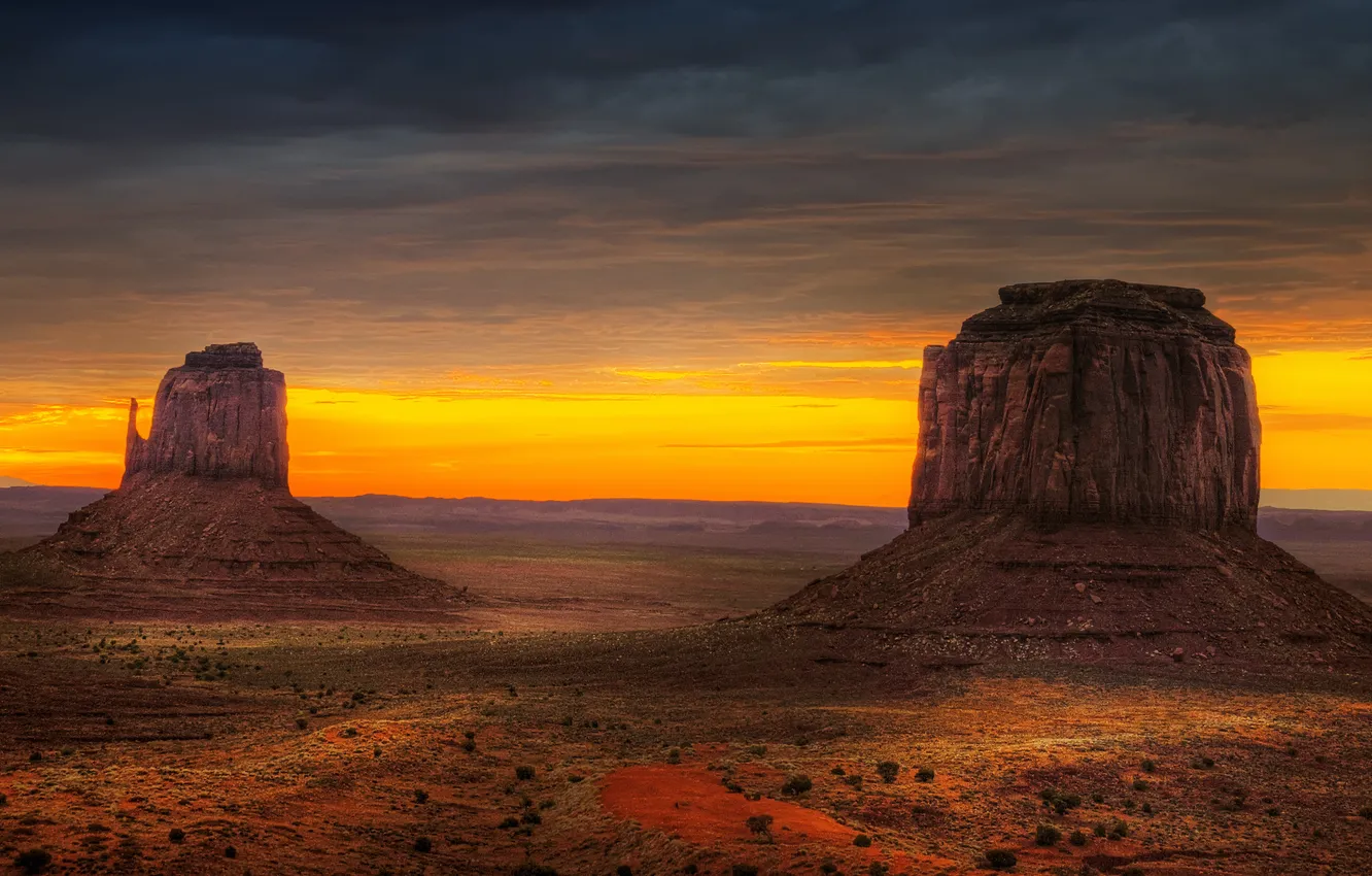 Photo wallpaper desert, AZ, USA, USA, Arizona, monument valley, early in the morning