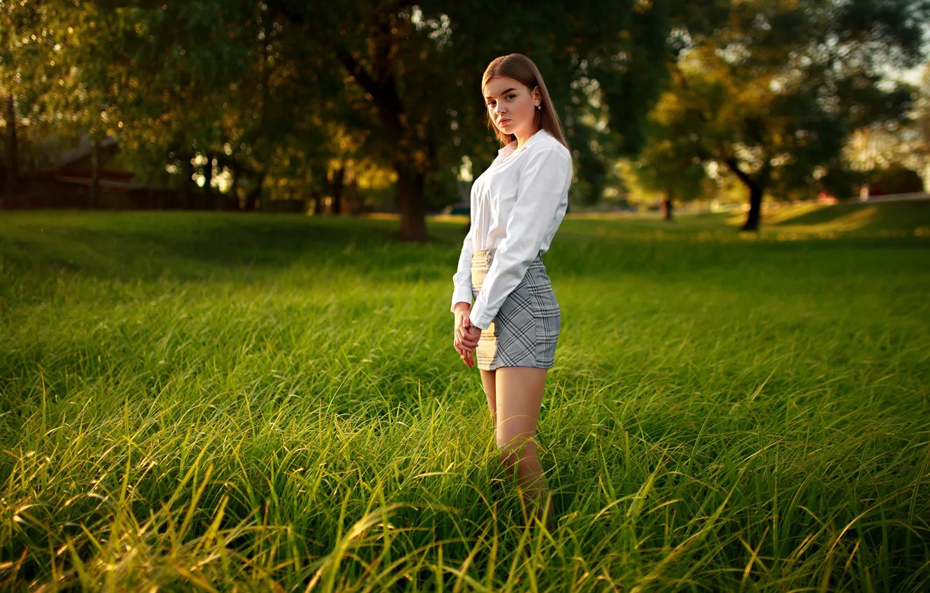 Photo wallpaper girl, skirt, legs, cutie, Kostya Hromenkov