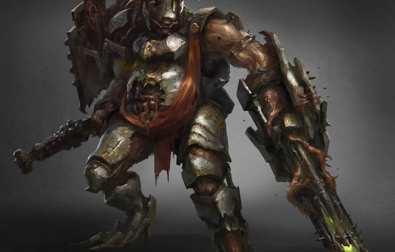 Photo wallpaper weapons, being, warrior, armor, fantasy art, Drock Nicotine