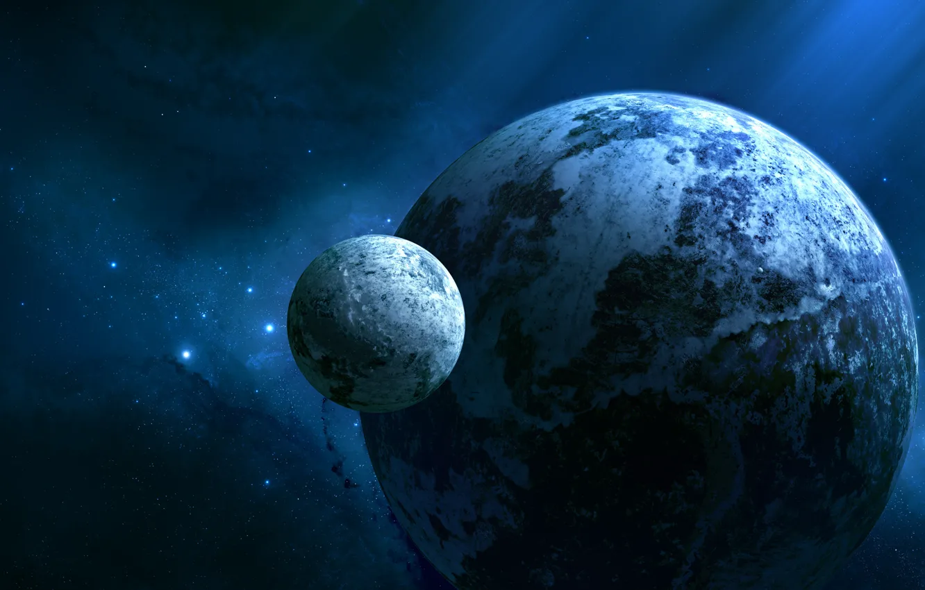 Photo wallpaper space, stars, planet