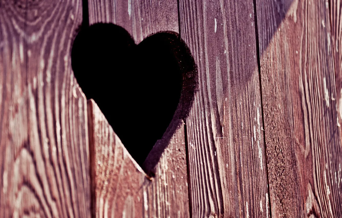 Photo wallpaper macro, heart, the door