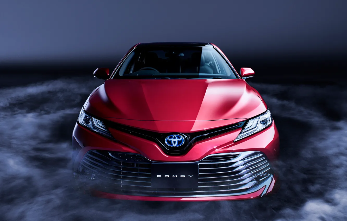 Photo wallpaper Toyota, Front, Smoke, RED, Camry, Sight, XV70