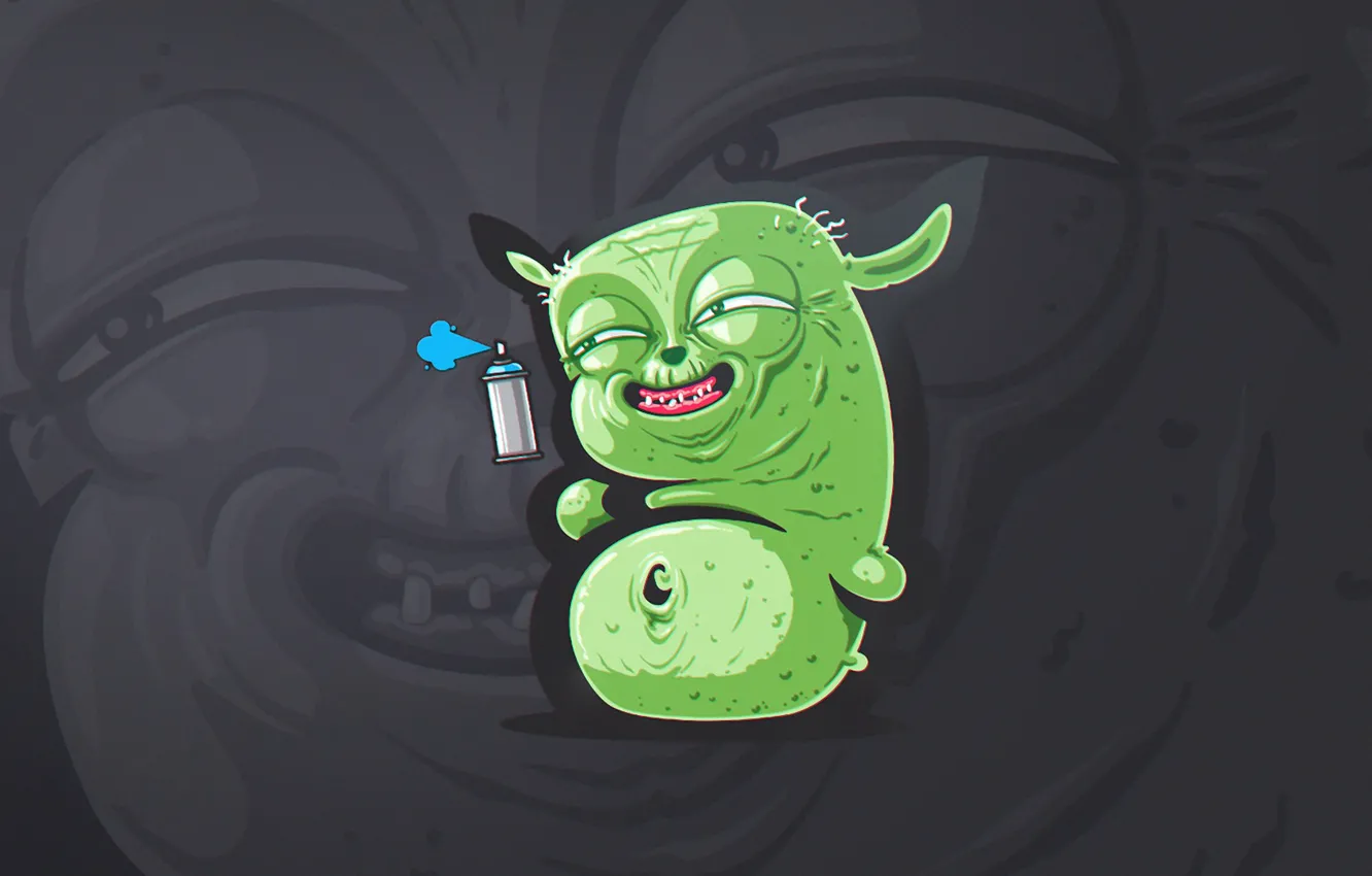 Photo wallpaper graffiti, laughter, Wars, Yoda, Trollface, sticker, Troll